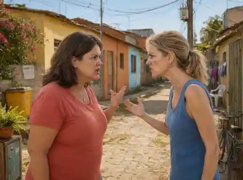 Duas vizinhas discutindo na rua